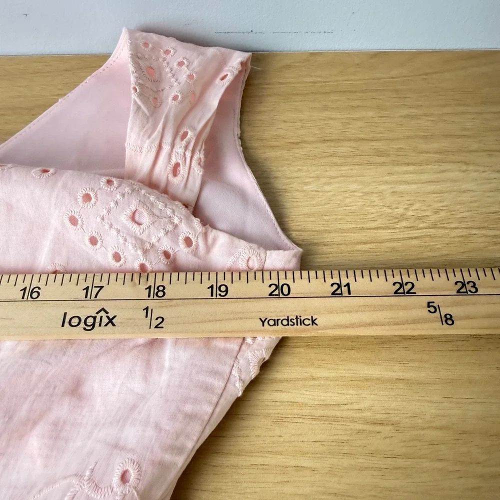 Audrey Parks Francescas Pink Eyelet Dress XL Open Back Cottagecore Garden‎ Party